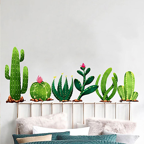 

Green Cactus Plants Wall Stickers for Bedroom Living room Dining room Kitchen Kids room DIY Vinyl Wall Decals Door Murals