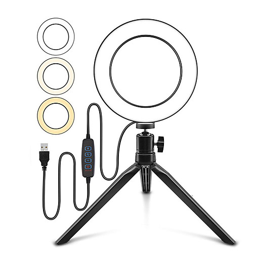 

Photo LED Selfie Ring Fill Light 10inch Dimmable Camera Phone 26CM Ring Lamp With Stand Tripod For Makeup Video Live Studio