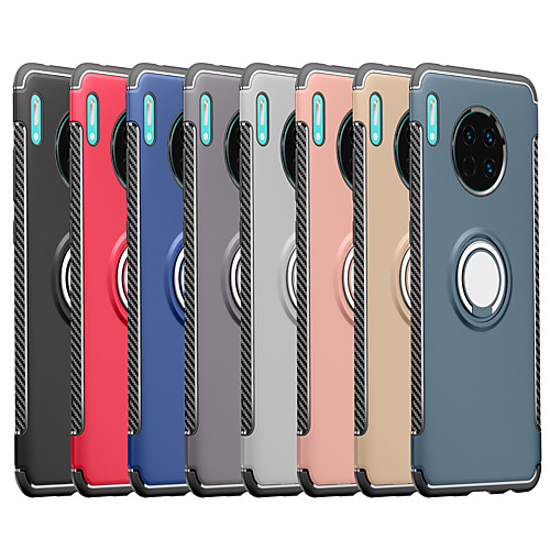 

Case For Huawei Huawei P40/P40 Pro/P40 Lite/P30/P30 Pro/P30 Lite/P20/P20 Pro/P20 Lite/Mate 30/Mate 30 Pro/Mate 20 /Mate20 Pro Shockproof / Ring Holder Back Cover Solid Colored TPU / Plastic