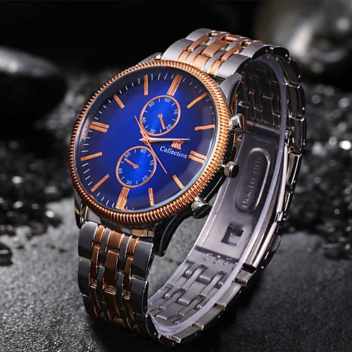 

Men's Steel Band Watches Quartz Modern Style Stylish Stainless Steel Black / Blue / Red 30 m Casual Watch Large Dial Analog Elegant Minimalist - Red Gold Green One Year Battery Life