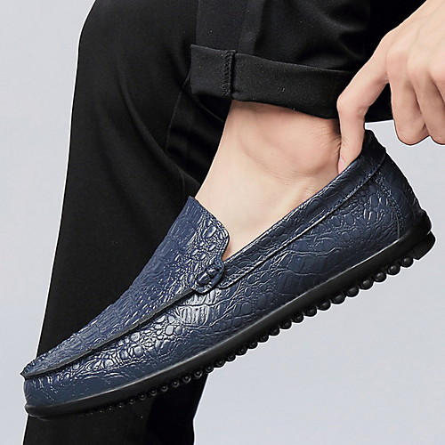 

Men's Spring / Summer Casual Daily Loafers & Slip-Ons Leather Black / Blue