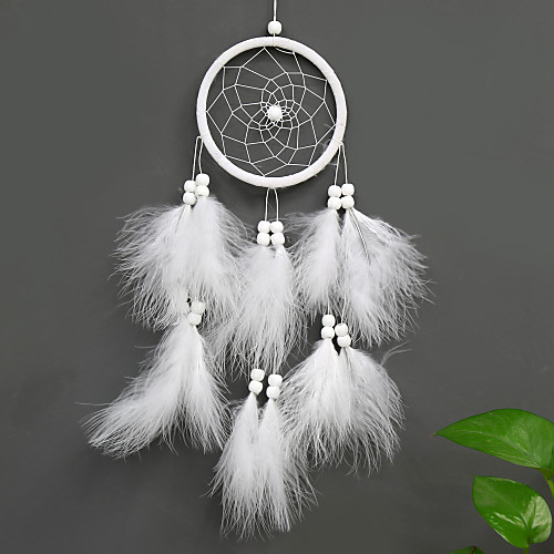 

Boho Dream Catcher Handmade Gift Wall Hanging Decor Art Ornament Craft Feather Bead for Kids Bedroom Wedding Festival 4511cm