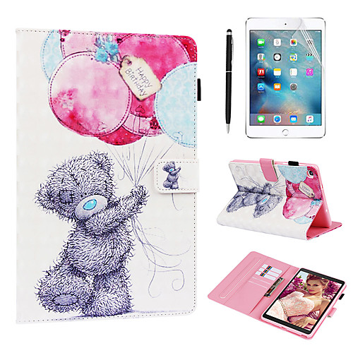 

Case With A Free 2in1 Stylus pen For Samsung Galaxy Samsung Tab T377/T375/T280/T285/P200/205 Dustproof / with Stand / Flip Back Cover Cartoon Bear PU Leather