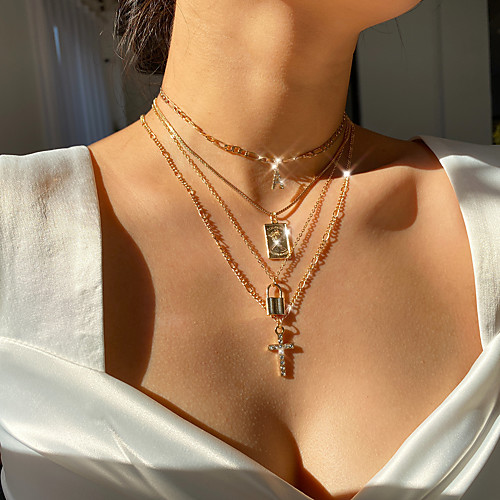 

Women's Pendant Necklace Stacking Stackable Alphabet Shape Korean Copper Chrome Iron Gold 30 cm Necklace Jewelry For Street