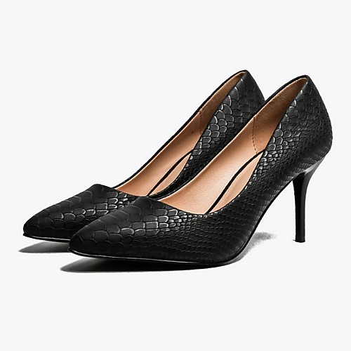 

Women's Heels Summer Stiletto Heel Pointed Toe Daily PU White / Black / Beige