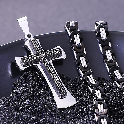 

Men's Necklace Crossover Artistic Classic Titanium Steel Black 55 cm Necklace Jewelry 1pc For Anniversary Street Festival