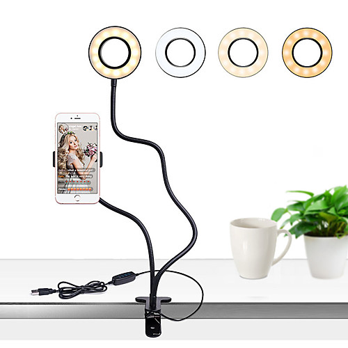 

Photo Studio Selfie LED Ring Light with Cell Phone Mobile Holder for Youtube Live Stream Makeup Camera Lamp for iPhone Android TikTok