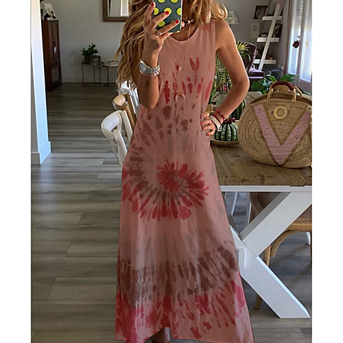 

Women's Sheath Dress - Sleeveless Floral Summer Elegant 2020 White Blue Yellow Blushing Pink Green Gray S M L XL XXL XXXL XXXXL XXXXXL