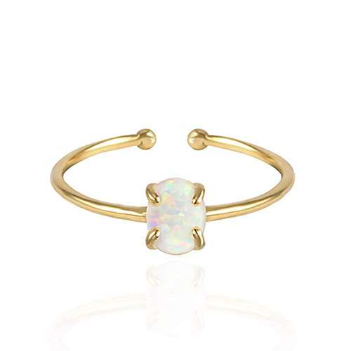 

Women's Ring Opal 1pc Gold Copper Luxury Trendy Sweet Birthday Party Evening Jewelry Geometrical