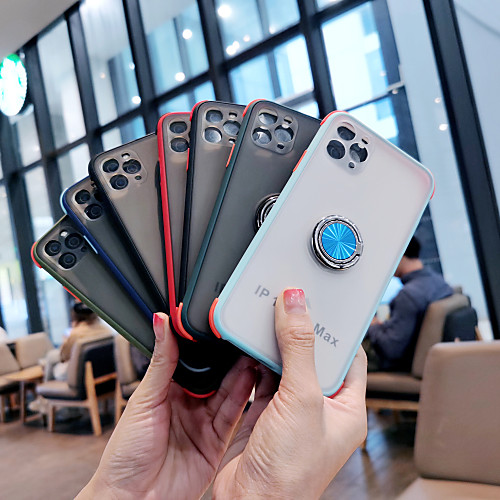 

Case For Apple iPhone 11 / iPhone 11 Pro / iPhone 11 Pro Max Shockproof / Ring Holder Back Cover Solid Colored TPU