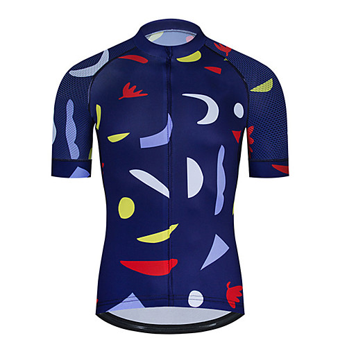 

21Grams Men's Short Sleeve Cycling Jersey Summer Polyester RedBlue Bike Jersey Top Mountain Bike MTB Road Bike Cycling UV Resistant Quick Dry Breathable Sports Clothing Apparel / Stretchy / Race Fit