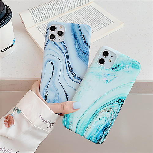 

Blue and green color marble shell phone case for iPhoneSE (2020) 11 Pro Max iPhoneX / XS XR XSMax iPhone6 / 6s 7/8 Plus mobile phone case