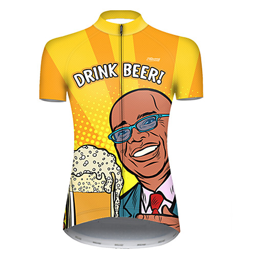 

21Grams Women's Short Sleeve Cycling Jersey Polyester Yellow Polka Dot Gradient Oktoberfest Beer Bike Jersey Top Mountain Bike MTB Road Bike Cycling Breathable Quick Dry Ultraviolet Resistant Sports