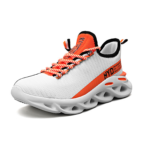 

Men's Fall Daily Outdoor Trainers / Athletic Shoes Running Shoes / Walking Shoes Tissage Volant Breathable Non-slipping Shock Absorbing White / Black / Red