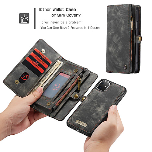 

CaseMe Luxury Business Leather Magnetic Flip Case For iPhone SE2020 / 11 Pro Max / 11 Pro / 11 / Xs Max / XR / Xs / X / 8 Plus / 7 Plus / 6 Plus / 8 / 7 / 6 Wallet Card Slot Detachable Cover