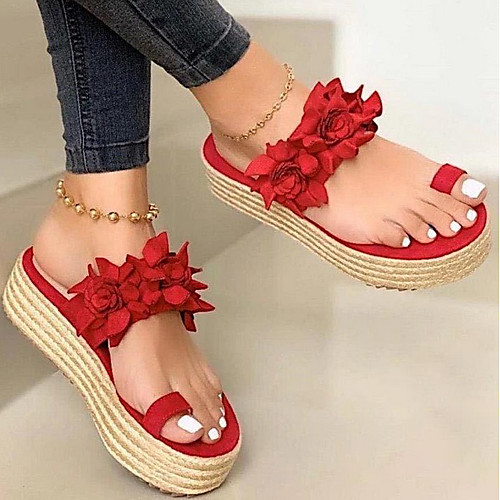 

Women's Sandals Summer Flat Heel Open Toe Daily Suede Wine / Green / Black
