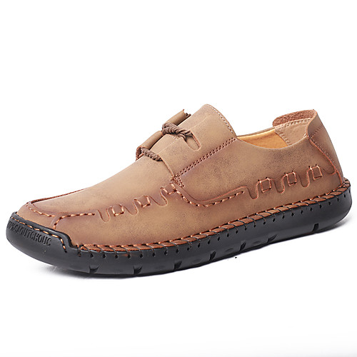 

Men's Spring & Summer / Fall & Winter Daily Outdoor Oxfords Walking Shoes Cowhide Breathable Wear Proof Light Brown / Dark Brown / Black