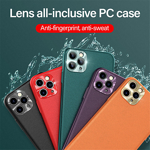 

Luxury Metal Lens PC Leather Back Phone Case For iPhone SE 2020 / 11 / 11 Pro / 11 Pro Max / X / XS XR / XS Max / 8Plus / 8 / 7Plus / 7 Camera Protection Cover