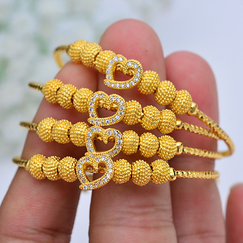 

4pcs Bracelet Bangles Hollow Out Wedding Vintage Theme Luxury Classic Trendy Ethnic Africa 24K Gold Plated Bracelet Jewelry Gold For Christmas Wedding Gift Birthday Festival