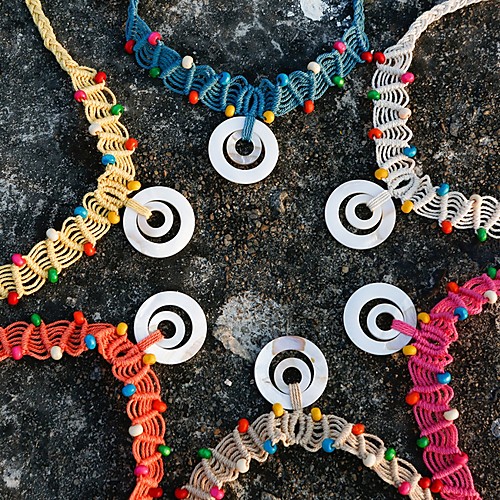 

Women's Necklace Cord Light Brown Yellow Orange Blue Rose Red 32 cm Necklace Jewelry For Street