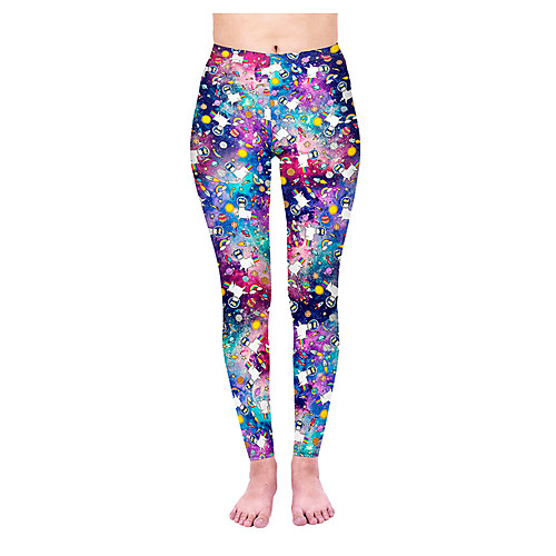 

Women's Sporty Comfort Sports Gym Yoga Leggings Pants Patterned Animal Ankle-Length Print Purple