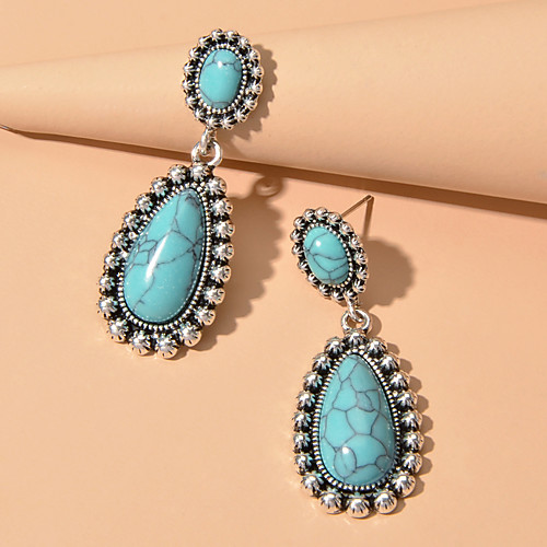 

Women's Earrings Pear Cut Wedding Baroque Fashion Cool Resin Earrings Jewelry Blue For Party Evening Engagement Prom Beach Promise 1 Pair