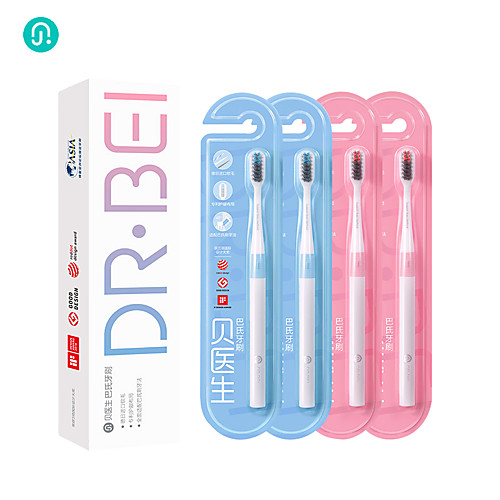 

Xiaomi Dr.Bei Bass Toothbrush (Classic) 4 Pieces for Men and Women / Soft Hair / Small Head / Light and Convenient / Oral Hygiene / Tooth