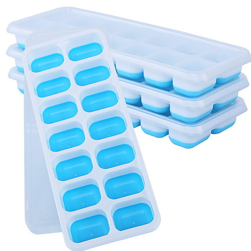 

Creative silicone ice tray with lid 4pcs food grade ice tray mould 25.4x9.8x2.9cm