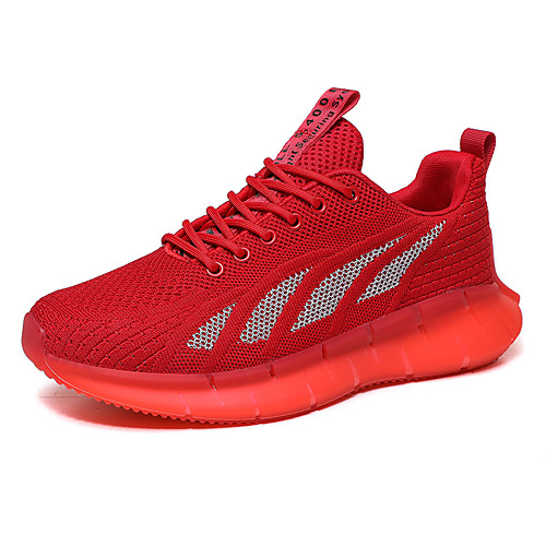 

Men's Summer / Fall Daily Outdoor Trainers / Athletic Shoes Running Shoes / Walking Shoes Tissage Volant Breathable Non-slipping Shock Absorbing White / Black / Red