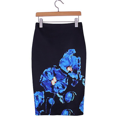 

Women's Pencil Skirts - Floral Royal Blue S M L