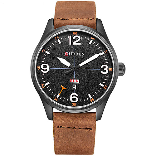 

CURREN Men's Dress Watch Japanese Quartz Formal Style Modern Style Leather Black / Silver / Brown 30 m Water Resistant / Waterproof Calendar / date / day Shock Resistant Analog Outdoor Fashion -