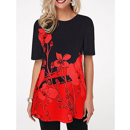 

Women's Geometric Blouse Daily Weekend Blue / Purple / Red / Yellow / Light gray