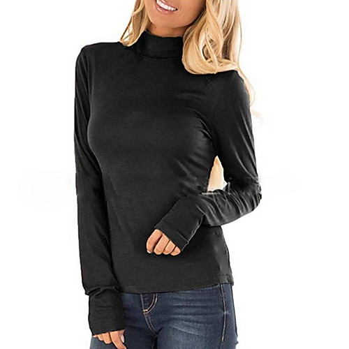 

Women's Solid Colored T-shirt Daily Weekend Strap Black / Blue / Purple / Red / Brown