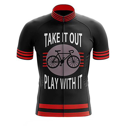 

21Grams Men's Short Sleeve Cycling Jersey Summer Polyester Black / Red Stripes Bike Jersey Top Mountain Bike MTB Road Bike Cycling UV Resistant Quick Dry Breathable Sports Clothing Apparel / Stretchy