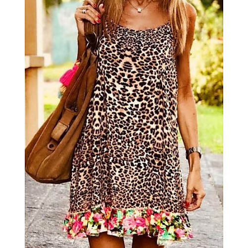 

Women's Knee Length Dress Strap Dress - Sleeveless Striped Summer Casual Sexy 2020 Khaki S M L XL XXL XXXL