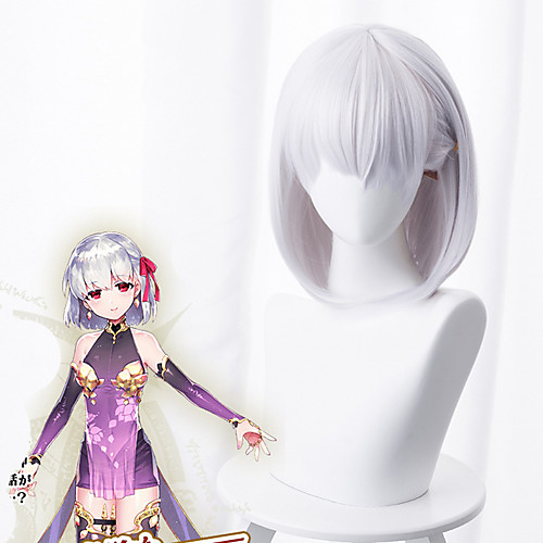 

Fate / Grand Order FGO Cosplay Wigs Women's Bob 15 inch Heat Resistant Fiber kinky Straight Gray Adults' Anime Wig