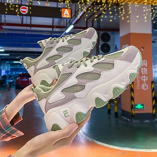

Women's Trainers / Athletic Shoes Summer Flat Heel Round Toe Daily Mesh White / Green / Gray