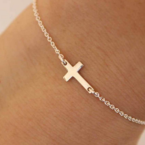 

Women's Bracelet Two tone Cross Casual / Sporty Alloy Bracelet Jewelry Gold / Silver For Daily