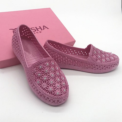 

Women's Flats Summer Flat Heel Closed Toe Daily PU White / Purple / Silver