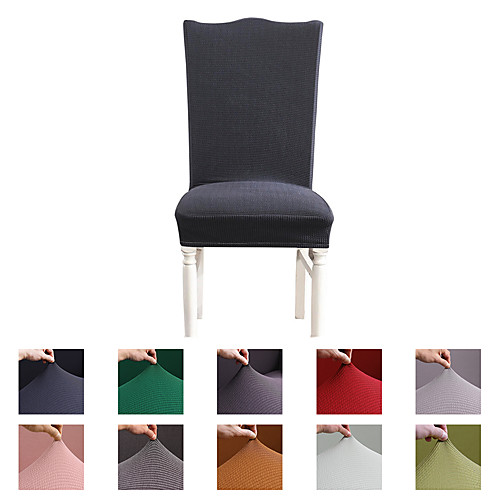 

Solid Knitted Super Soft Chair Cover Stretch Removable Washable Dining Room Chair Protector Slipcovers Home Decor Dining Room Seat Cover