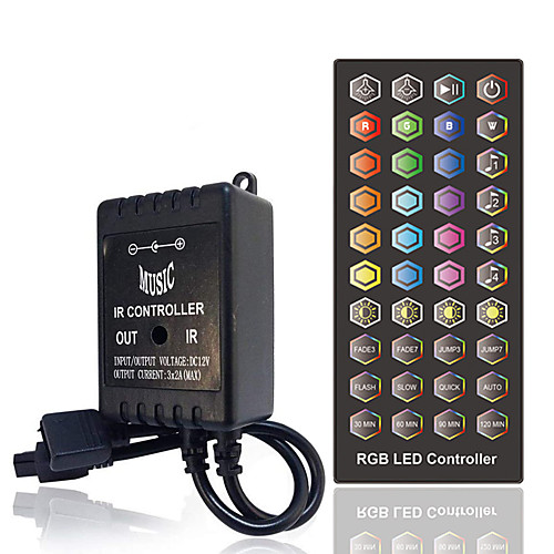 

Infrared Timed Music Controller - LED Music Controller 40 keys IR Remote Controller Sound Sensor Controller for RGB Strip Lights DC12V