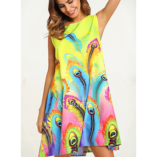 

Women's Sheath Dress - Sleeveless Geometric Summer Elegant 2020 Yellow S M L XL
