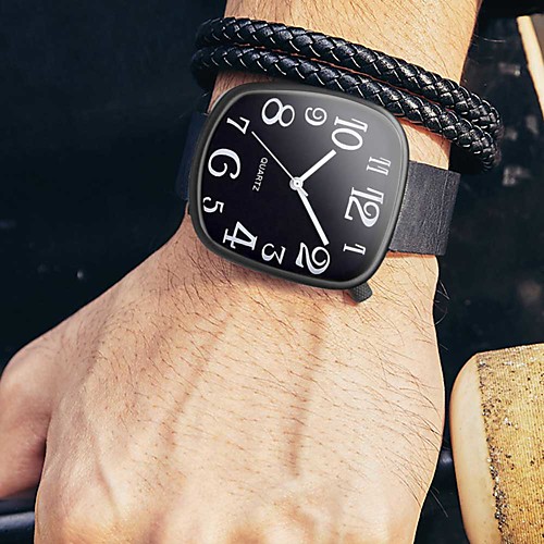 

Men's Dress Watch Quartz Modern Style Stylish Leather Black / Brown 30 m Casual Watch Large Dial Analog Classic Casual - White Brown Black One Year Battery Life