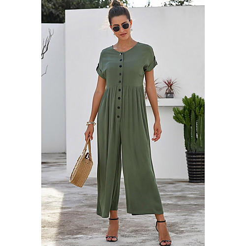 

Women's Green Blue Gray Jumpsuit Onesie, Solid Colored S