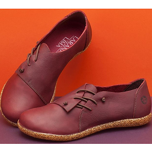 

Women's Flats Spring / Summer Flat Heel Open Toe Daily PU Almond / Red / Brown