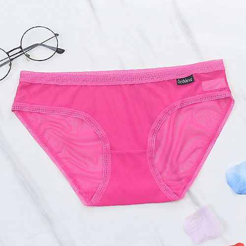 

Women's Basic Brief - Normal Low Waist Yellow Fuchsia Red One-Size
