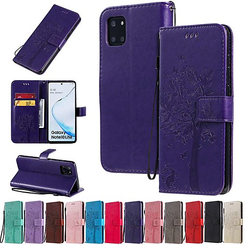

Case For Samsung Galaxy A91 / M80S / Galaxy A81 / M60S / S20 Plus Wallet/Card Holder / with Stand Full Body Cases Solid Colored / Tree PU Leather For Galaxy A01/A11/A21/A41/A51/A71/A70E/M31/S20 Ultra