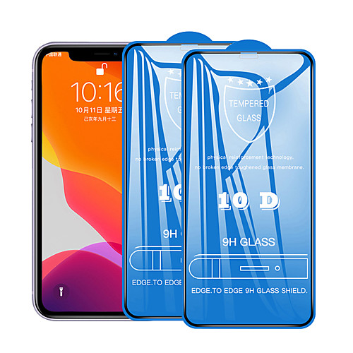 

2 Pcs 10D 9H Front Screen Protector iPhone Tempered Glass 11 Pro Max X XR 7 8 Plus Se 2020