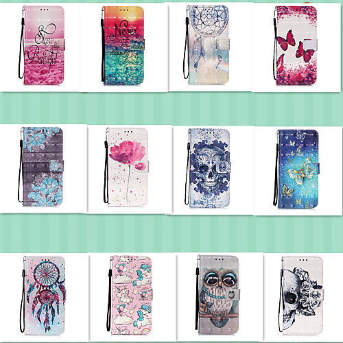 

Case for Samsung scene graph S20 S20 Plus S20 Ultra A51 A71 3D bright cute painting pattern PU leather material card holder lanyard all-inclusive anti-fall mobile phone case YB