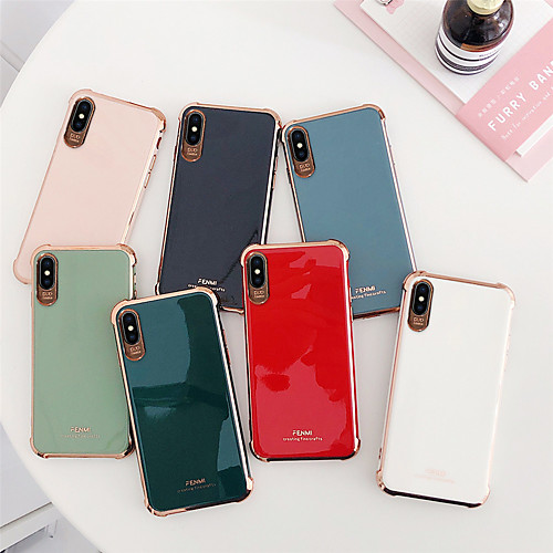 

Case For Apple iPhone 7/8/7P/8P/X/XS/XR/XS Max/11/11Pro/11Pro Max/SE 2020Shockproof / Plating Back Cover Solid Colored TPU